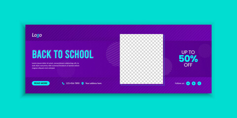 Back to school web banner and social media template, School admission banner design