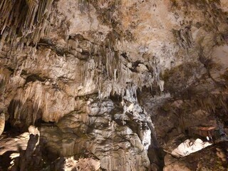 Fototapeta premium [Spain] Illuminated view in Caves of Nerja (Nerja)