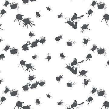 Hand Painted Grey Splash Stains Seamless Pattern. 