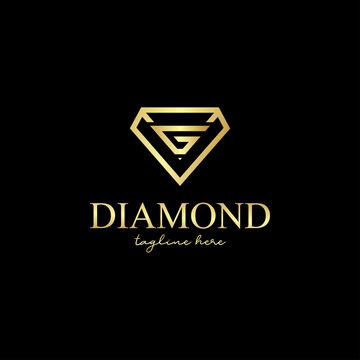 Letter G Golden Diamond Logo Vector Design. Abstract emblem, designs concept, logos, logotype element for template.