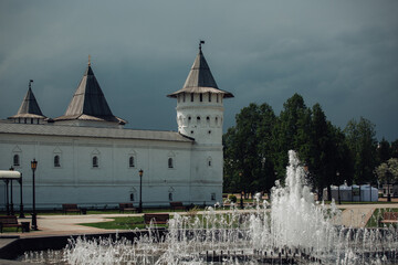 Tobolsk Kremlin in rainy weather, Ancient Russia
