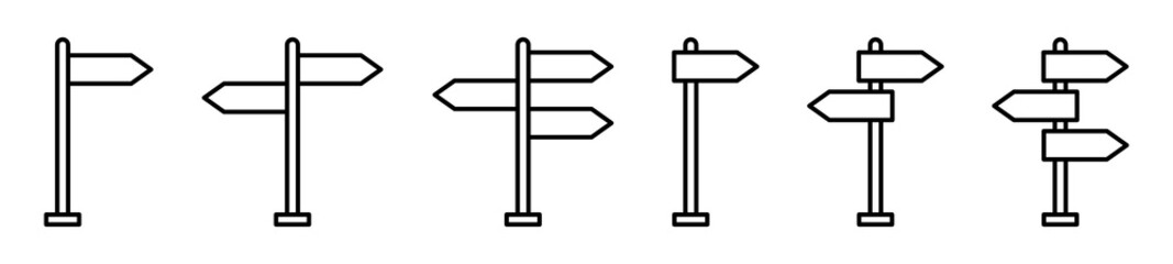 Obraz premium Signpost icon. Direction post icon. Road sign icon, vector illustration