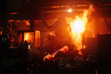 Iron pipe casting process at the foundry