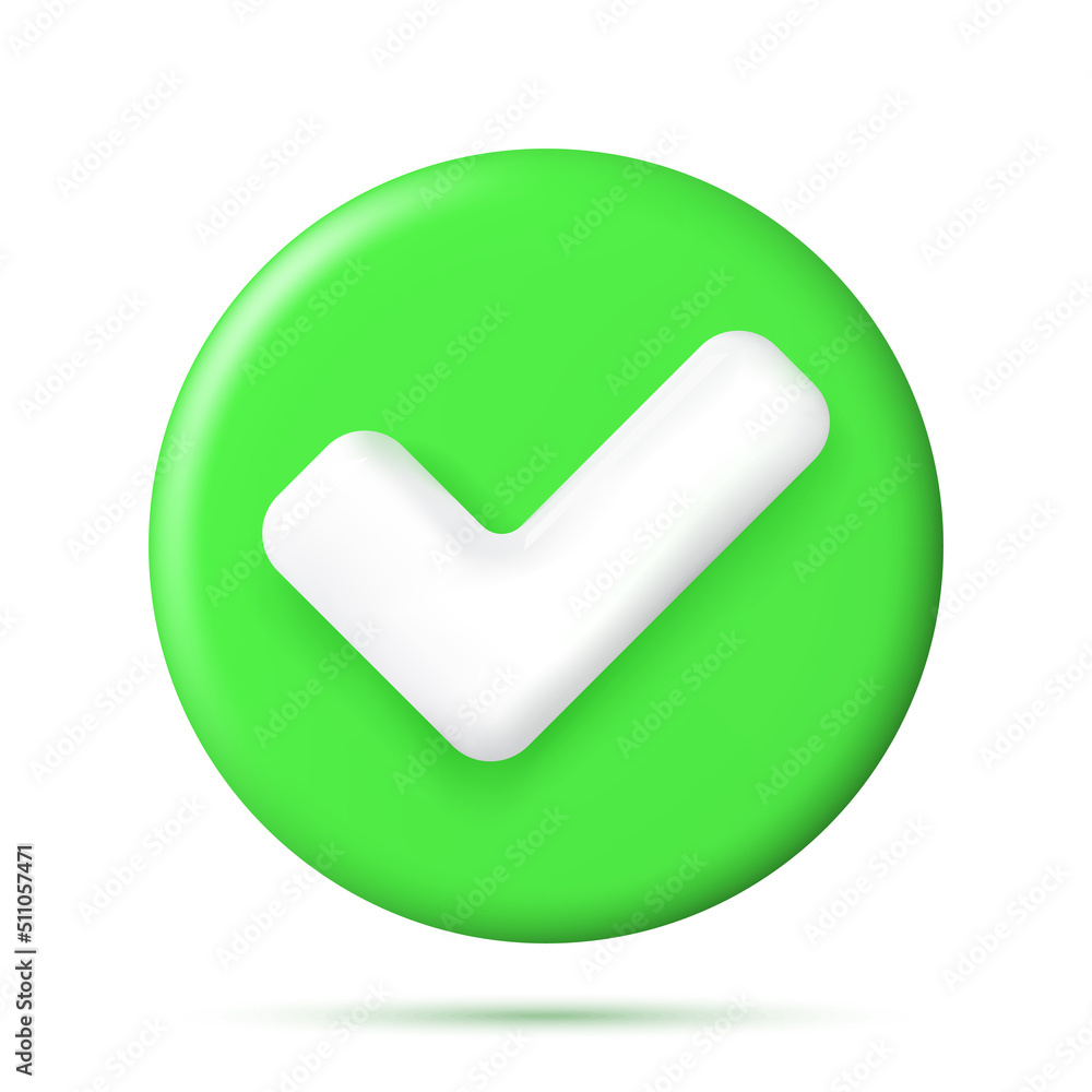 Poster 3d right button in circle shape.