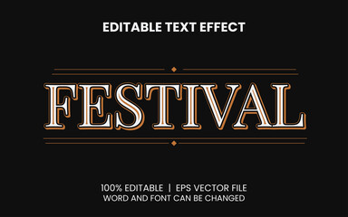 vintage festival editable text effect template