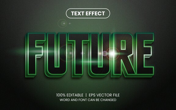 Green Future Metallic Glow Editable Text Effect Template
