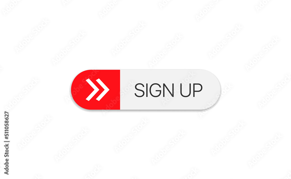 Poster sign up button for web and social networks isolated
