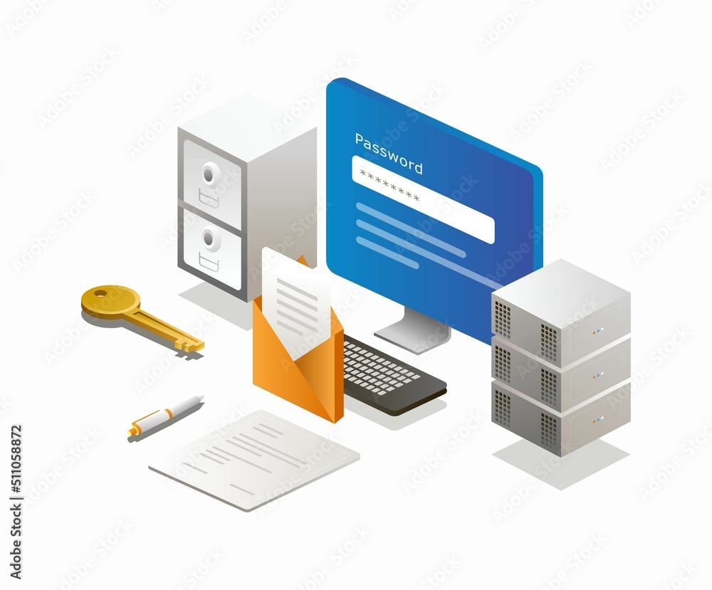 Poster Computer password and email data