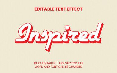 Fototapeta na wymiar inspired red vintage editable text effect template