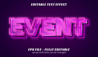 glowing purple editable text style effect