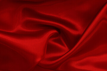 Fototapeta na wymiar Dark red fabric texture background, detail of silk or linen pattern.