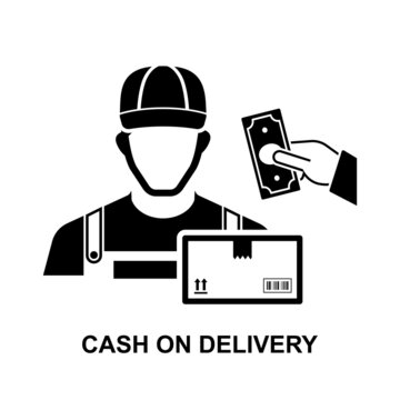 Cash on delivery icon isolated on white background vector illustration.
