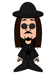 Cartoon illustration of Rabbi wearing formal suit and sunglasses, best for sticker, mascot, and decoration with religion themes