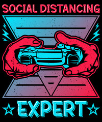 Social Distancing Gaming T-shirt Design