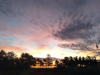 sunset over the city