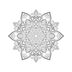 Round mandala for Design Coloring book page antistress