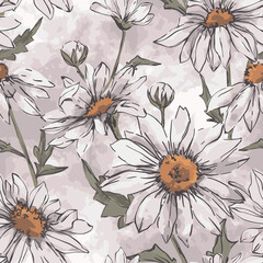 Seamless repeating pattern of flowers