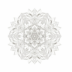 Round mandala for Design Coloring book page antistress