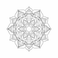Round mandala for Design Coloring book page antistress