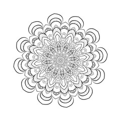 Round mandala for Design Coloring book page antistress