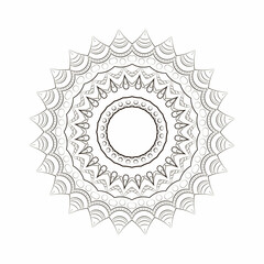 Round mandala for Design Coloring book page antistress