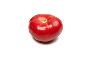 Red fresh tomato isolated on white background.