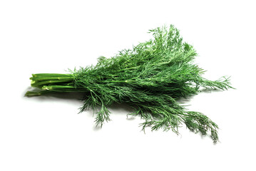 A bunch of dill isolated on white background.