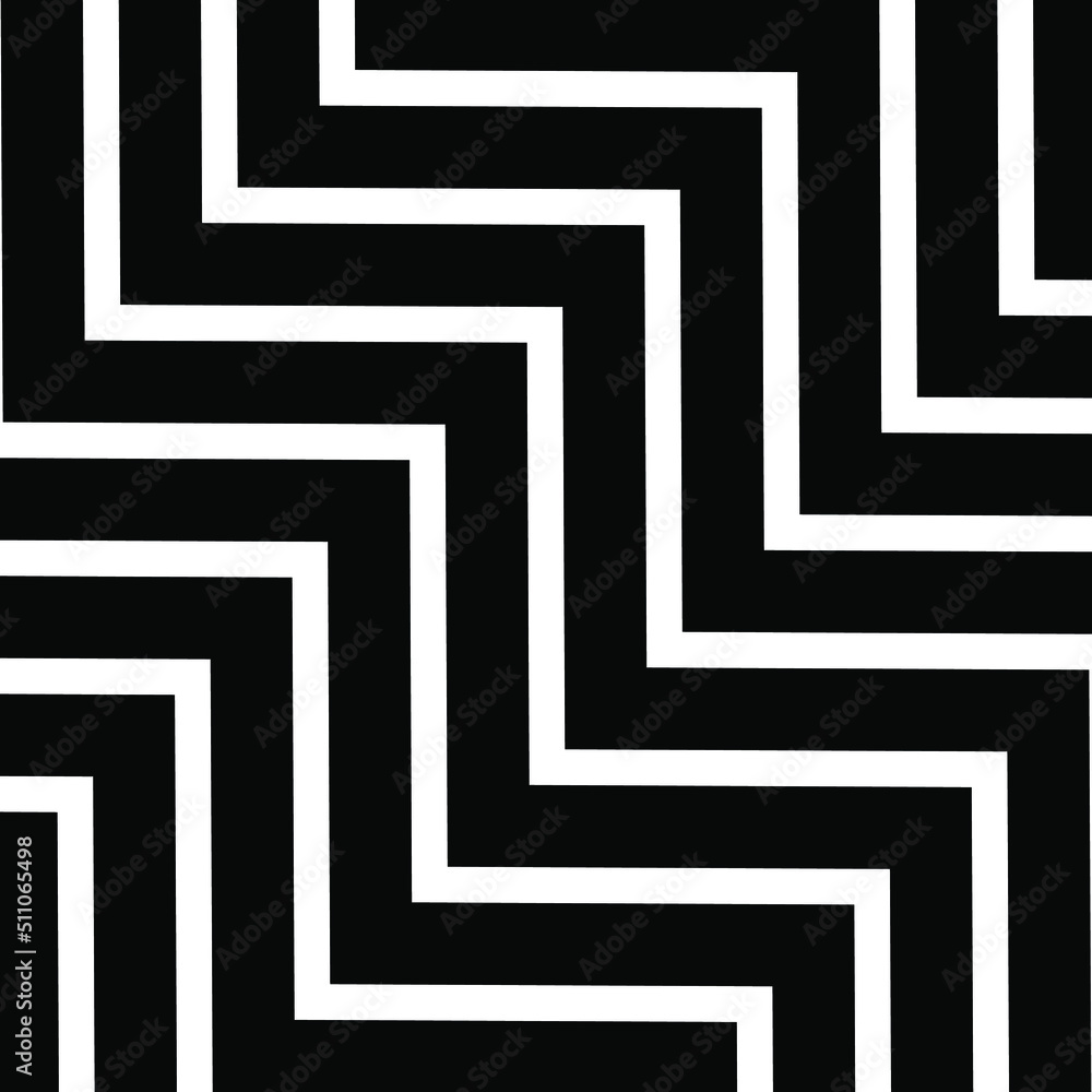 Poster modern black white zig zag pattern background vector design .