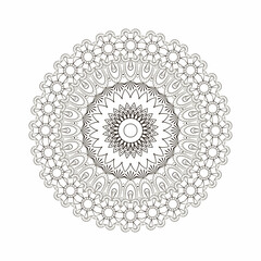 Round mandala for Design Coloring book page antistress