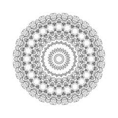 Round mandala for Design Coloring book page antistress