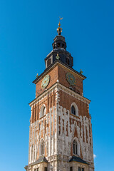 Fototapeta na wymiar Town Hall Tower (Wieza ratuszowa), Main Square, Rynek Glowny, Krakow, Poland