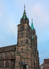Fototapeta na wymiar Church of St. Lorenz in Nuremberg, Germany 