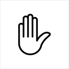 Hand icon vector, filled flat sign, solid pictogram isolated on white, logo illustration
