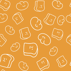 Cute Bread Seamless Pattern