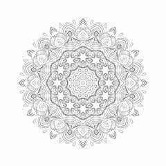 Round mandala for Design Coloring book page antistress