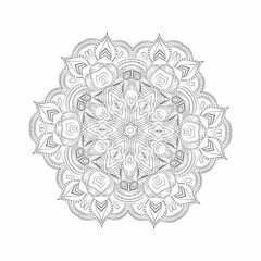 Round mandala for Design Coloring book page antistress