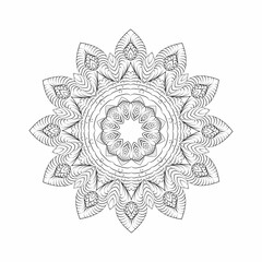 Round mandala for Design Coloring book page antistress