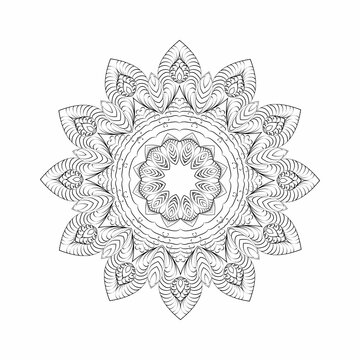 Round Mandala For Design Coloring Book Page Antistress