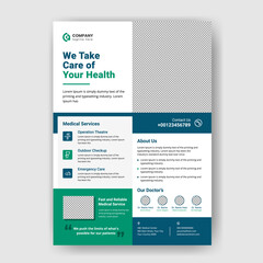 Corporate healthcare and medical minimal flyer design