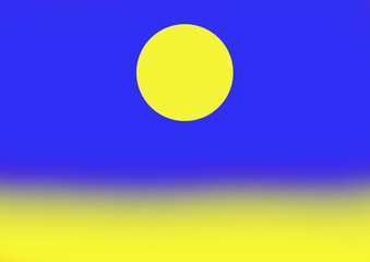 Ukrainian flag color gradation background with sunrise