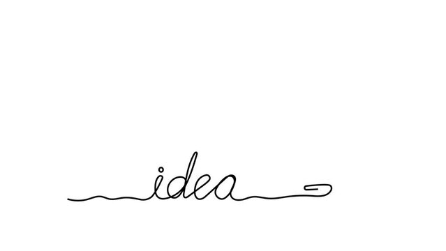 Process of solving, unleashing problems animation. Steps from a complex problem to a simple business solution. Chaotic lines and doodles turn into a light bulb. Brainstorming video.