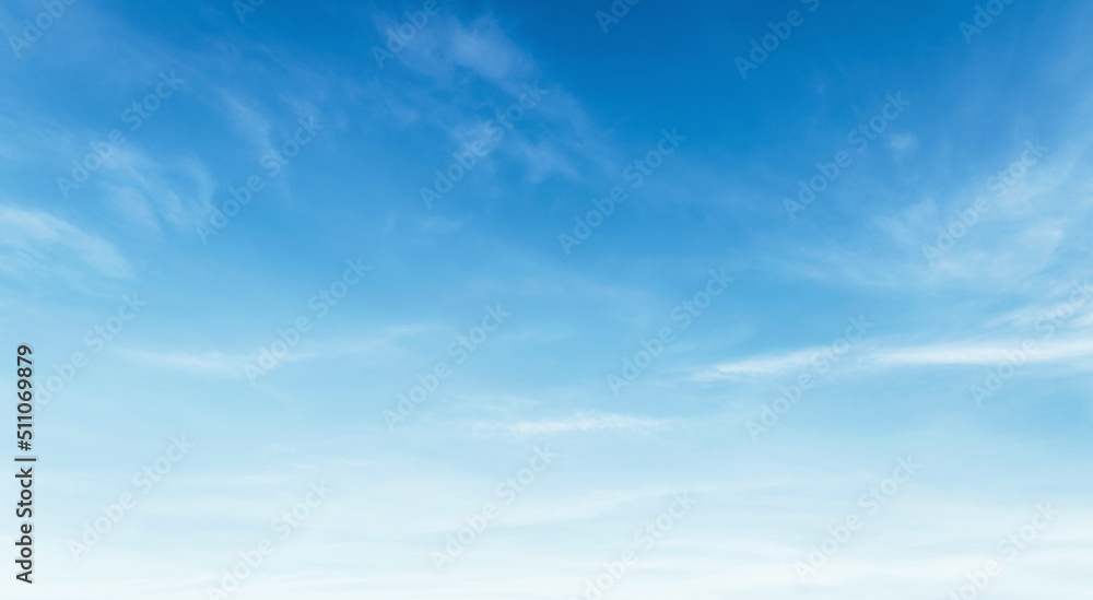 Wall mural beautiful blue sky with white cloud in sunrise