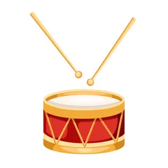 Fotobehang Vector illustration of a drum isolated on white background © FuHonra