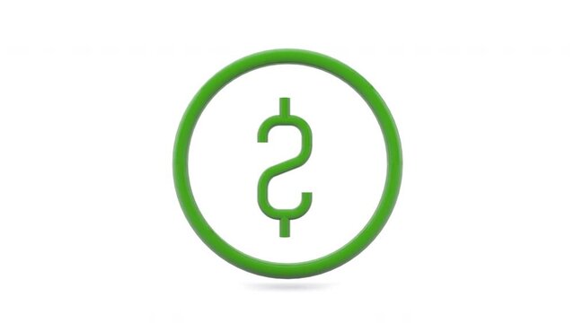 3D animation of dollar currency symbol