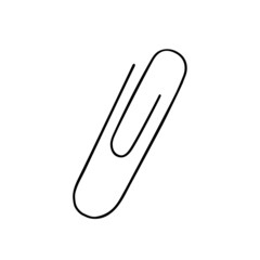 Paperclip icon, simple hand drawn vector illustration, office or school stationery supply