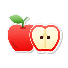 Apple sticker icon, Vector, Illustration.