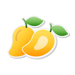 Mango sticker icon, Vector, Illustration.