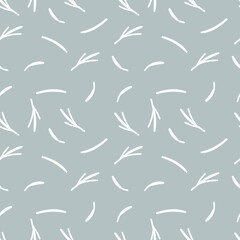 Vector seamless pattern Christmas botanicals in white line on gray background.Repeating,floral print  in a minimalist style.Designs for textiles,wrapping paper,fabric,packaging.