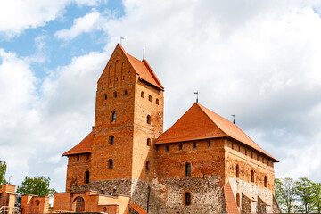 Fototapeta na wymiar Exterior of the Ducal Palace of the Trakai Castle island, Trakai, Lithuania, Europe