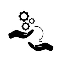 Transferring skill glyph icon vector illustration. Vector icon isolated on white background.